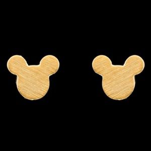 Mickey Mouse Gold Color Stud Earrings